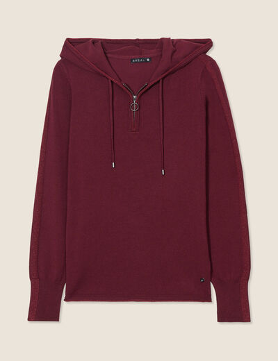 Pull manches longues bordeaux femme