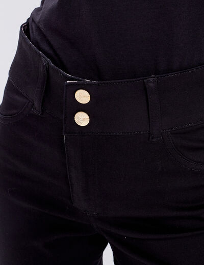 Pantalon ajusté réversible noir femme