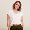 T-shirt manches courtes ecru femme