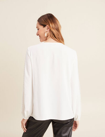 Blouse manches longues ecru femme