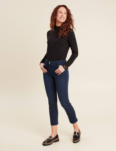 Jean droit taille standard denim brut femme