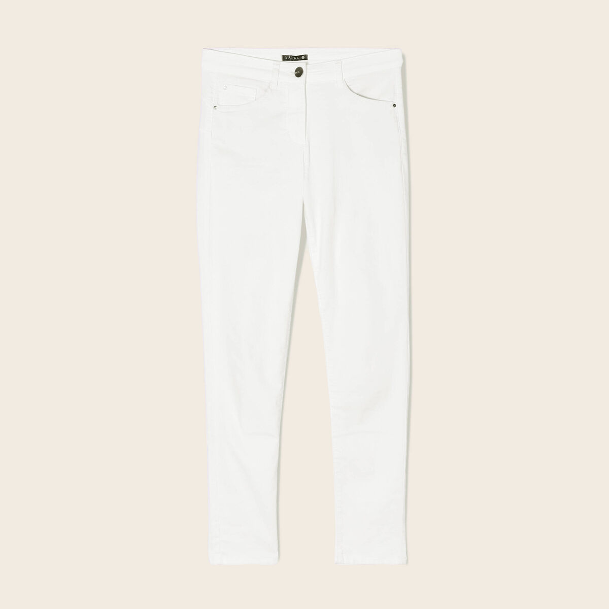 Pantalon léger taille standard 7/8ème blanc femme