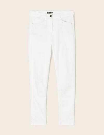 Pantalon léger taille standard 7/8ème blanc femme