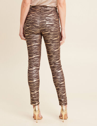 Pantalon ajusté enduit noir femme