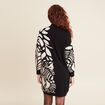 Robe tricot droite col montant noir femme