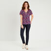 T-shirt manches courtes bleu foncé femme