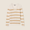 Pull manches longues ajouré blanc femme