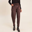 Pantalon coupe mom 7/8&egrave;me marron fonc&eacute; femme