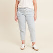 Jean coupe mom 7/8&egrave;me denim bleach femme
