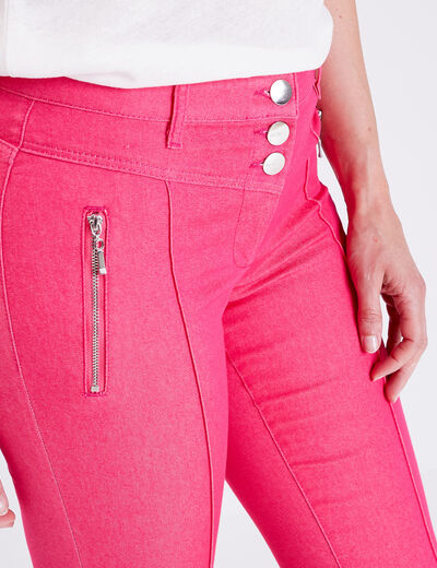 Pantacourt taille standard rose framboise femme