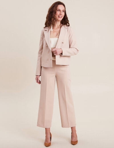 Veste tailleur courte sable femme