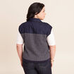 Veste sans manches col chemise bleu marine femme