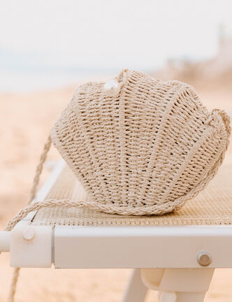 Sac bandouli&egrave;re doubl&eacute; ecru femme