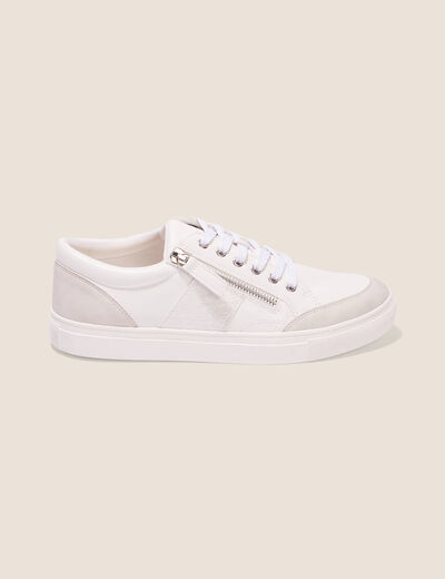 Tennis plates détails zippés blanc femme