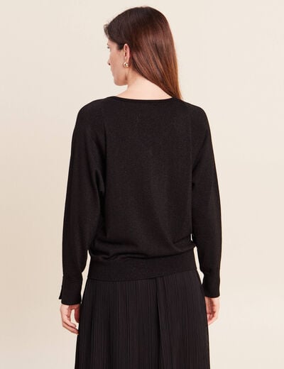 Pull manches longues noir femme
