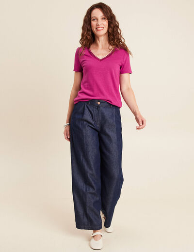 Pantalon denim brut femme