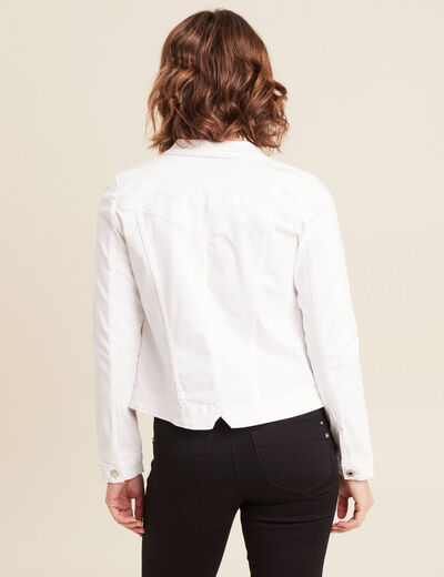 Blouson ajusté boutonné ecru femme