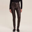 Pantalon ajusté couleur bronze femme