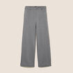 Pantalon loose taille bascul&eacute;e gris femme