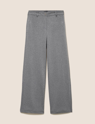 Pantalon loose taille bascul&eacute;e gris femme
