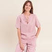 Blouse structur&eacute;e rose femme