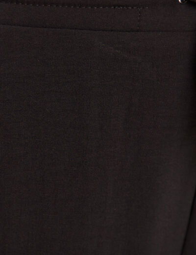 Pantalon large taille haute noir femme