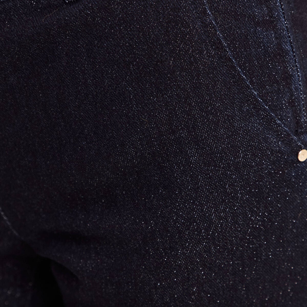Jean large taille haute &agrave; paillettes denim brut femme