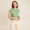 T-shirt manches courtes vert femme