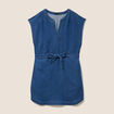 Robe droite courte manches tr&egrave;s courtes denim double stone femme