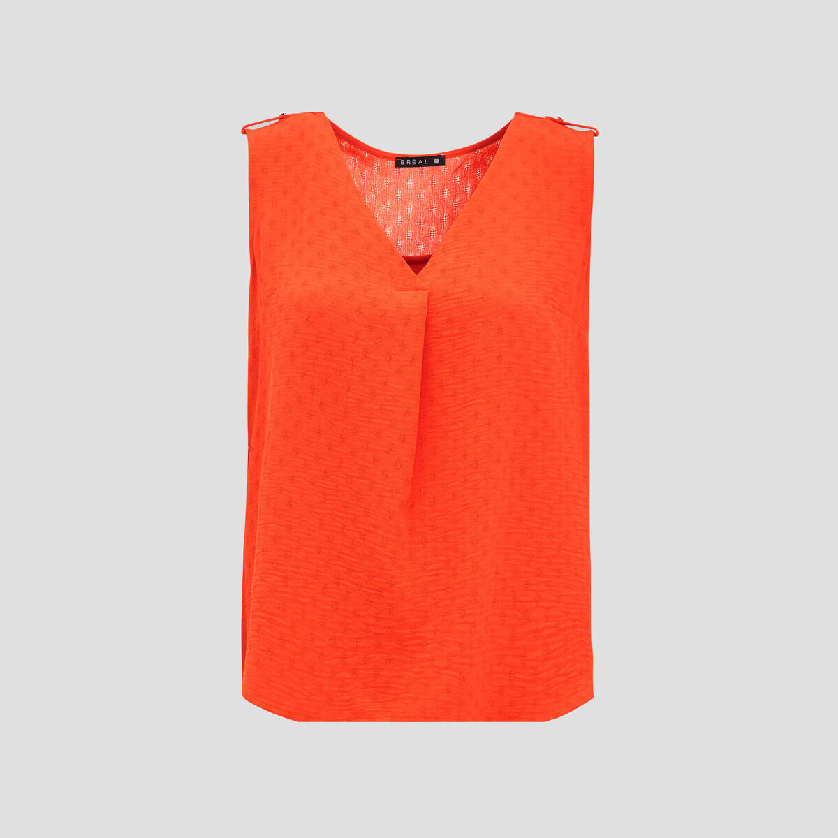 Blouse sans manches orange femme