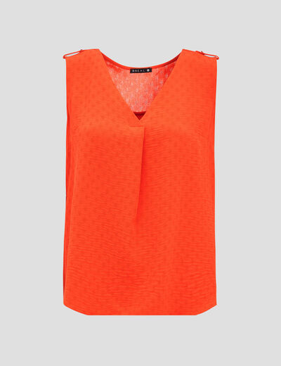 Blouse sans manches orange femme