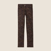 Pantalon ajusté enduit noir femme