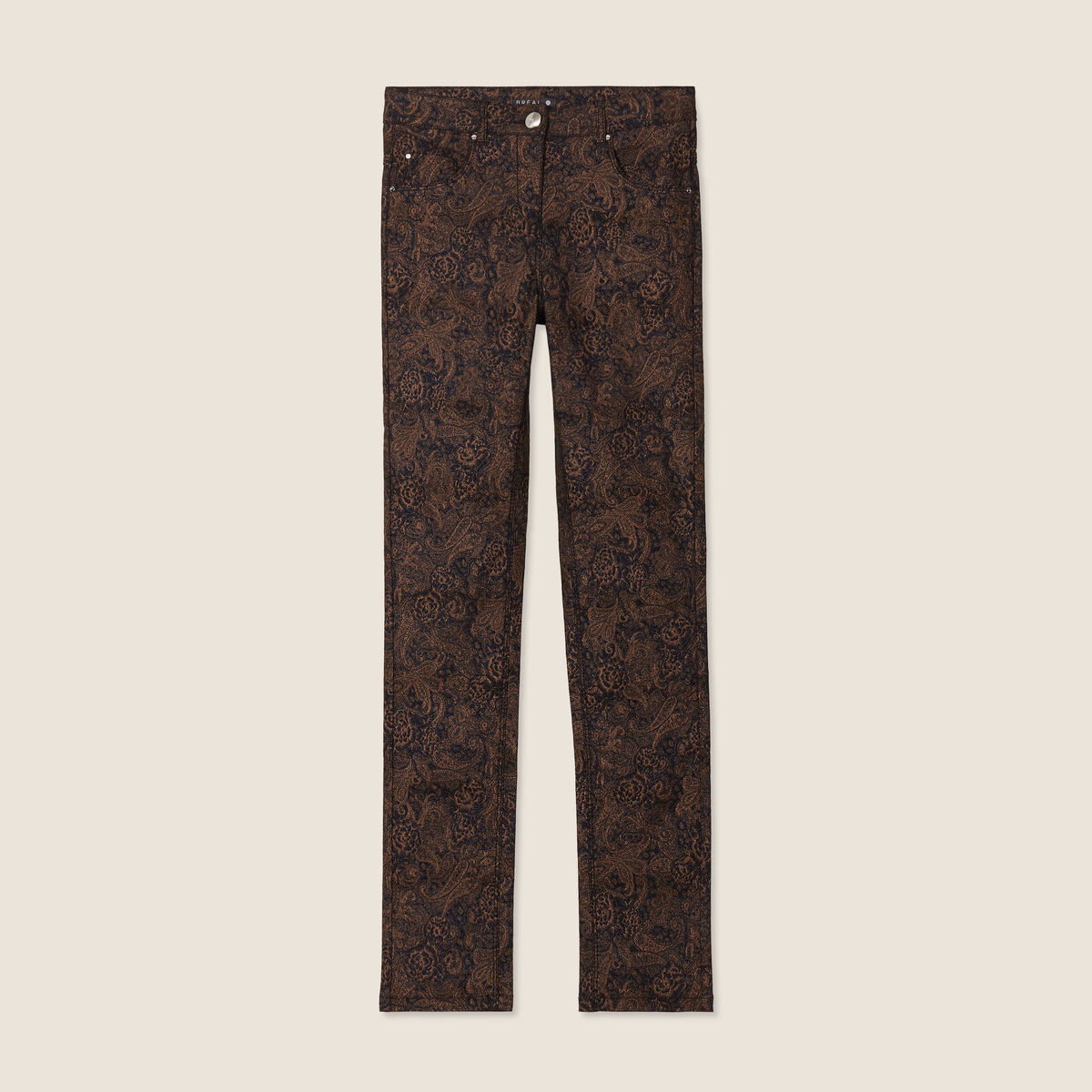 Pantalon ajusté enduit noir femme