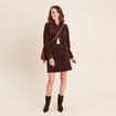 Veste doubl&eacute;e marron fonc&eacute; femme