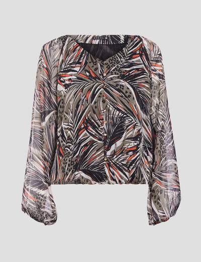 Blouse manches longues vert foncé femme