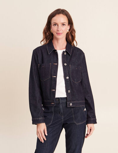 Veste manches longues en jean denim brut femme