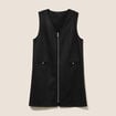 Robe chasuble su&eacute;dine noir femme