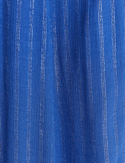 Robe longue évasée bleu electrique femme