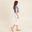 Pantacourt droit taille standard blanc femme