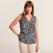 Blouse sans manches bleu femme