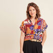 Chemise ample manches courtes multicolore femme