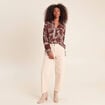 Chemise fluide manches longues marron femme