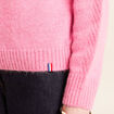 Gilet manches longues col rond rose fushia femme