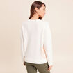 Pull droit col rond manches longues ecru femme