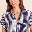 Blouse fluide manches courtes blanc femme