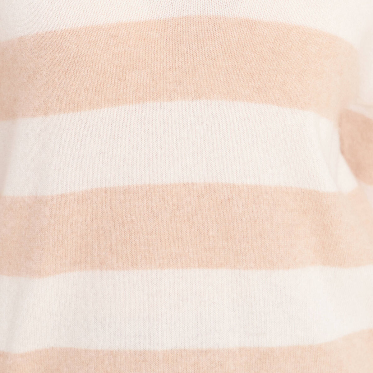 Pull col v beige femme