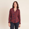 Chemise cintr&eacute;e manches longues bleu femme