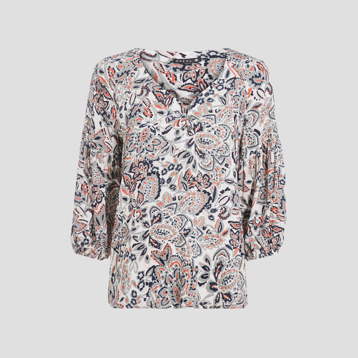 Blouse manches 3/4 ecru femme