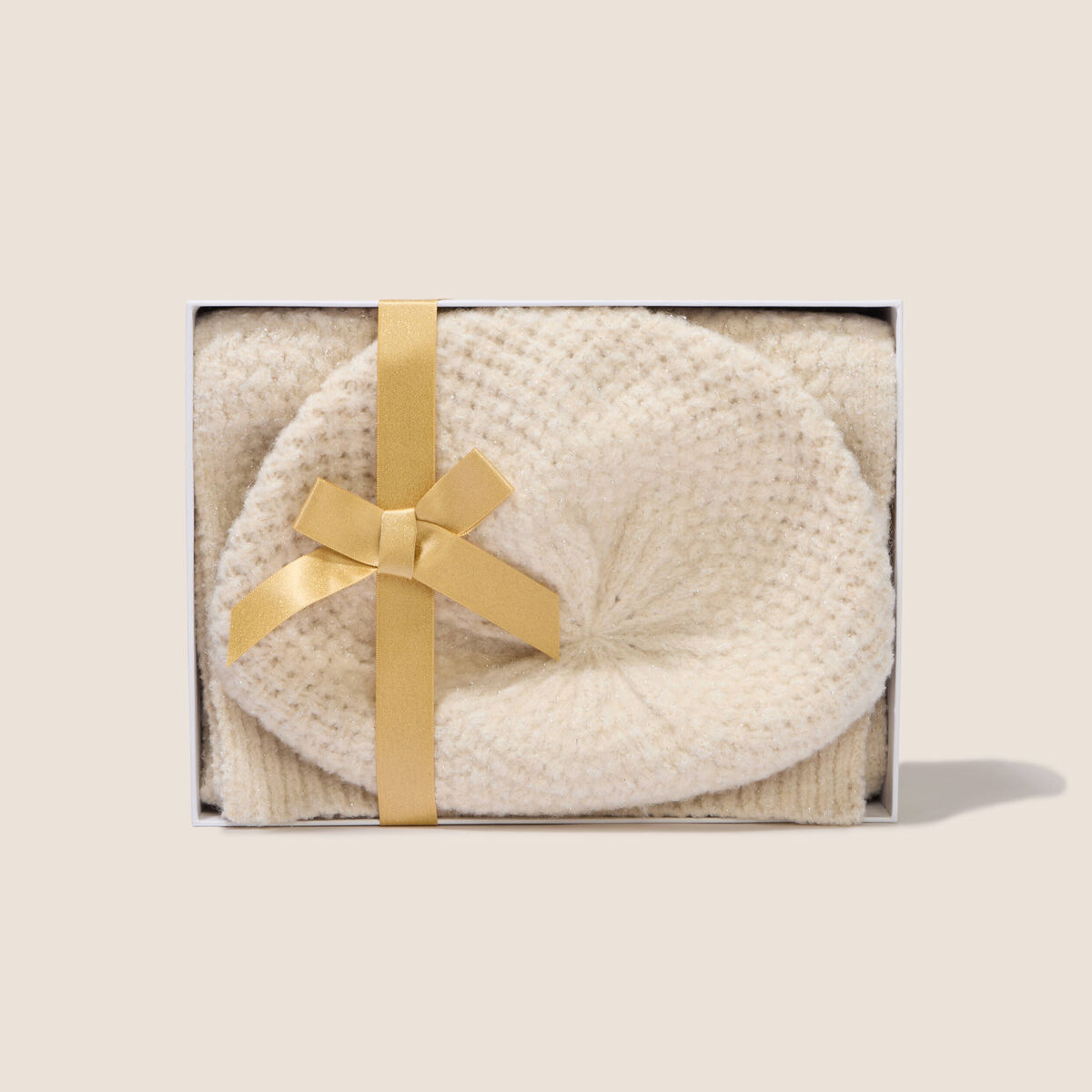 Coffret lot de 2 pi&egrave;ces beige femme