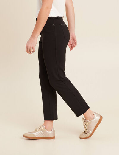 Pantalon droit noir femme